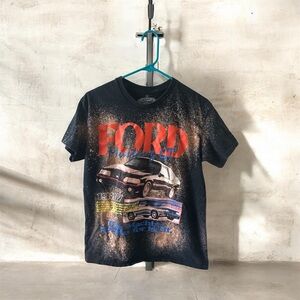 Ford Mustang GT 1987 Graphic T Shirt Bleach Dyed Car Tee Medium